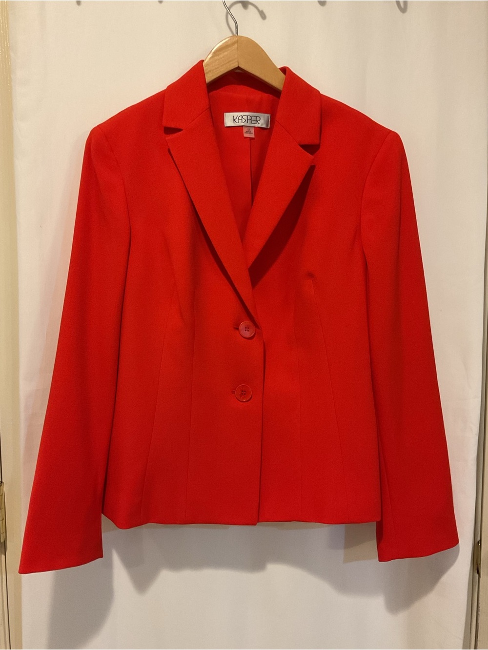 Kasper Women's Red Notch Collar Blazer